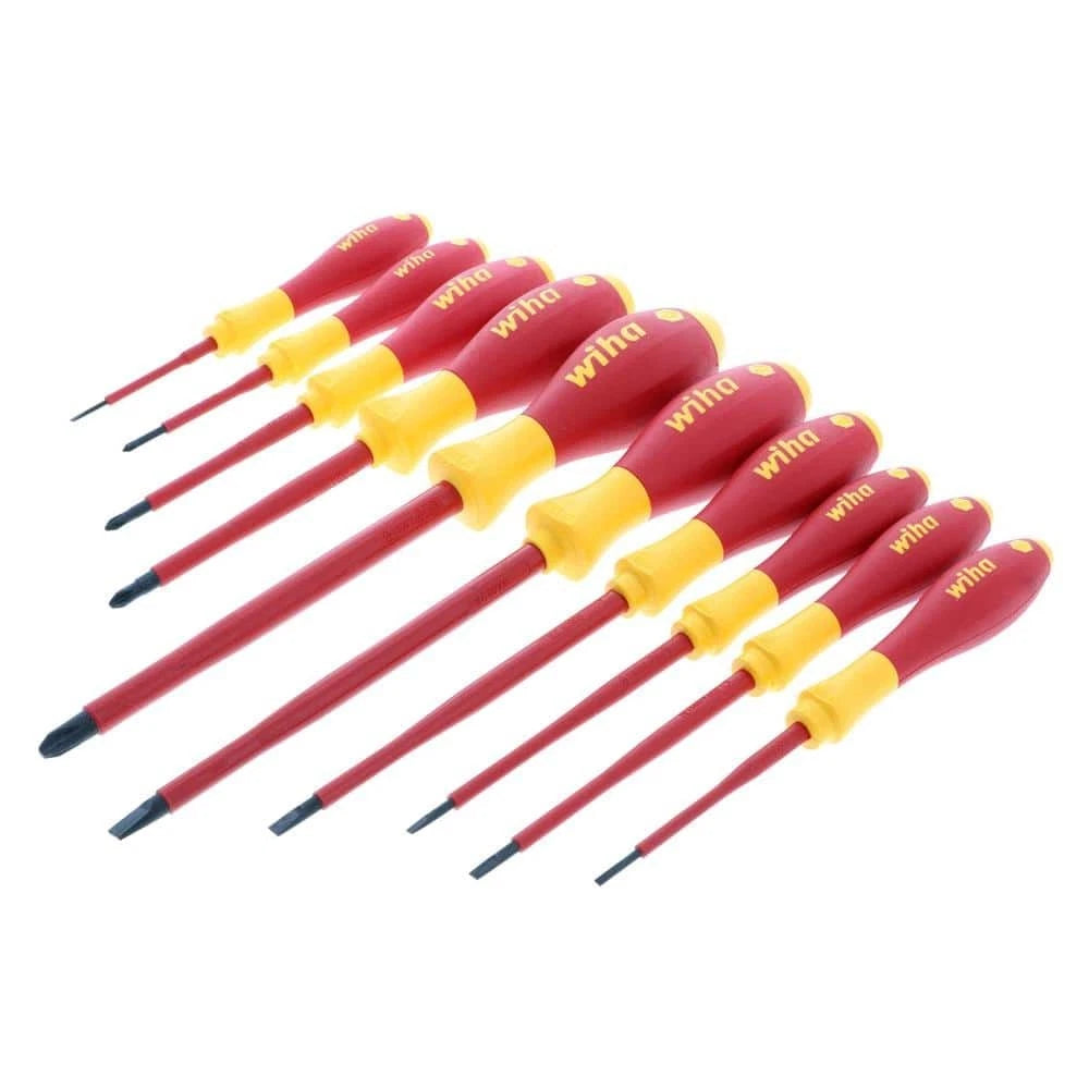 10 Piece Insulated Soft Finish Screwdriver Set,Slotted and Phillips