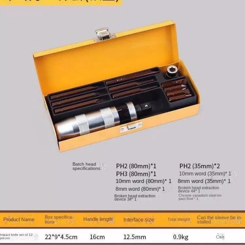 7PCS Impact Screwdriver Set Portable Heavy Duty Shock Screw Driver Chisel