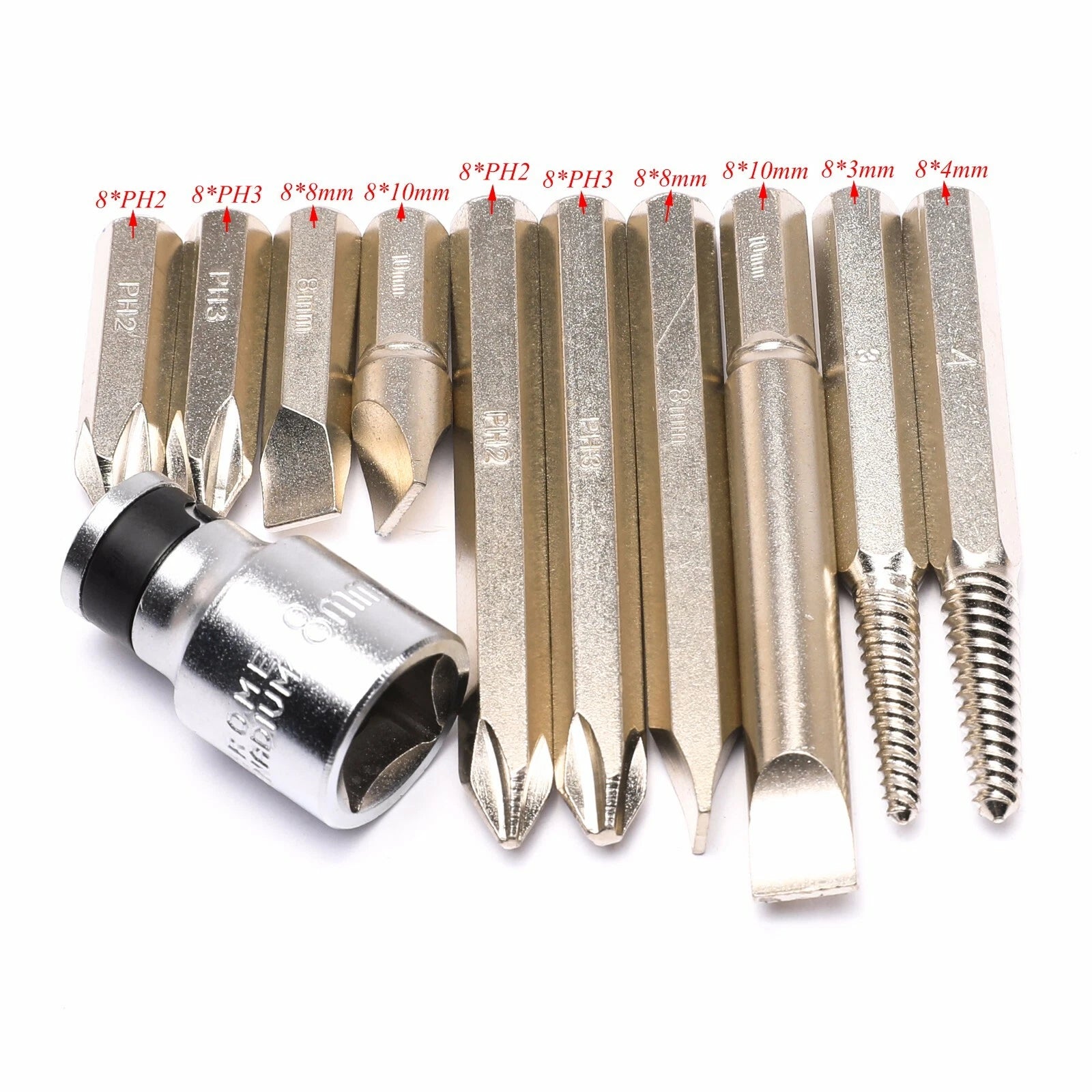12Pcs Reversible Impact Driver Bits Screwdriver Set Hand Tool Socket Kit +Case