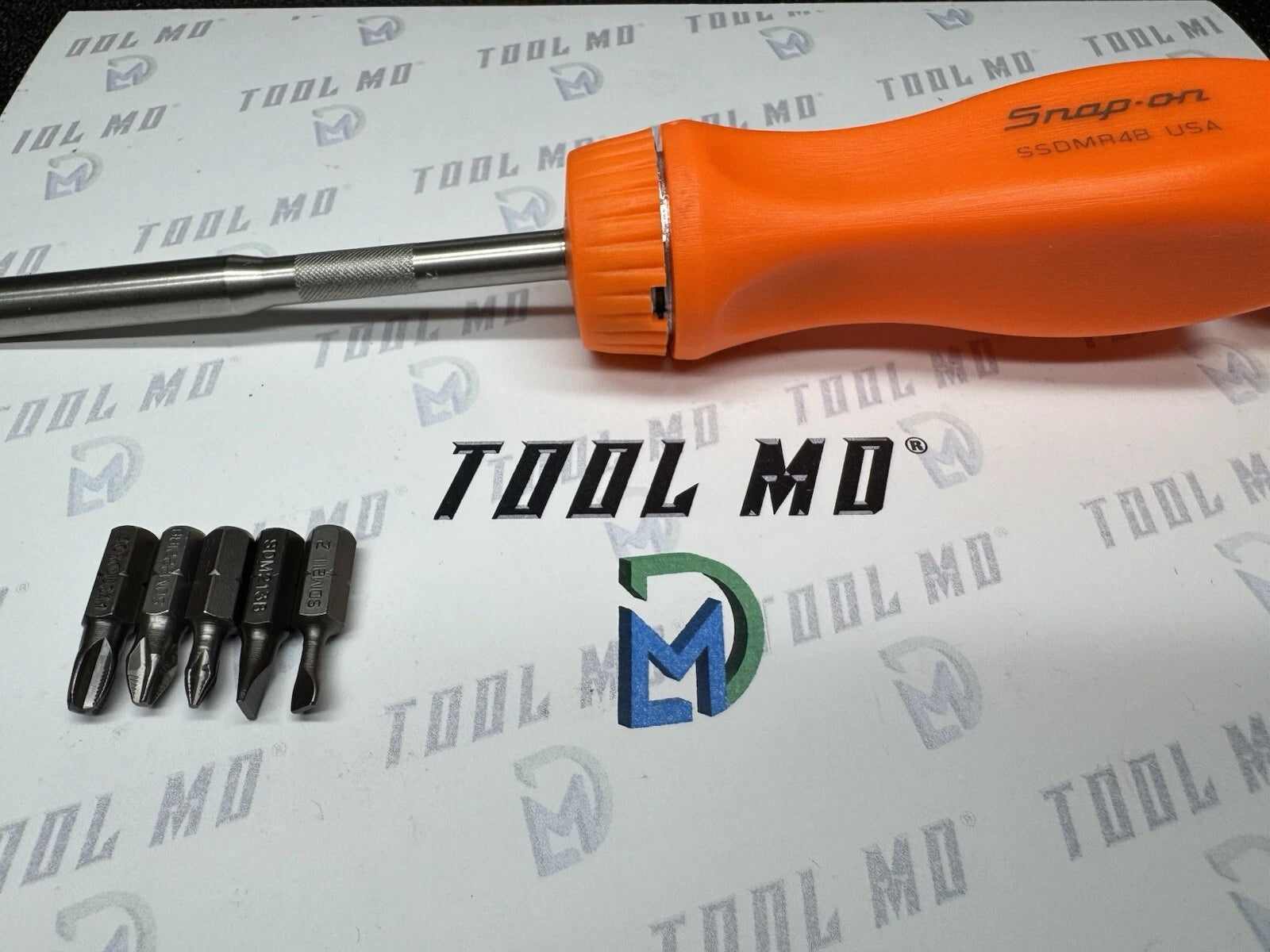 Snap-on Tools USA NEW ORANGE Hard Handle Ratcheting Screwdriver w/Bits SSDMR4B