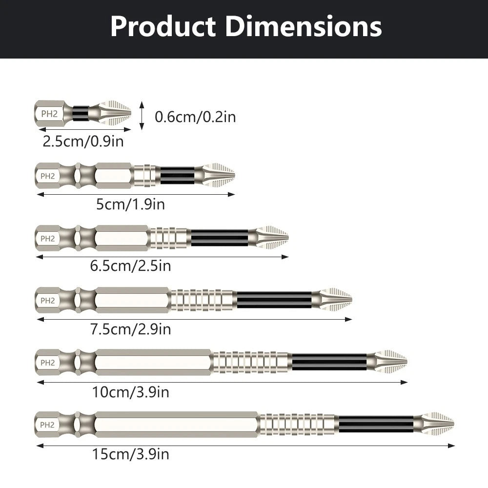 6x High Magnetic Screwdriver Drill Bit Set Durability Screwdriver Drill Bit Set