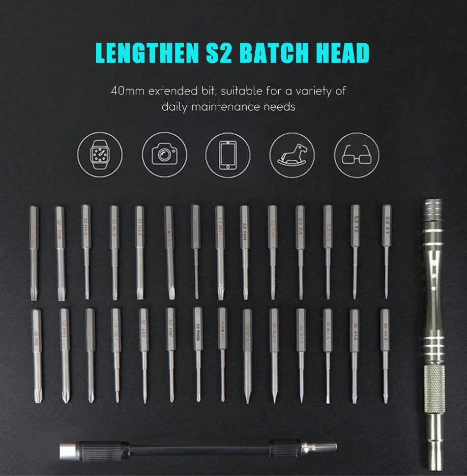 30 In 1 Screwdriver Set Magnetic Torx Hexagon Screwdriver Bits For Repair Tools