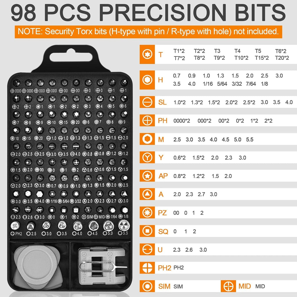 Precision Screwdriver Set, Professional Grade 115 in 1 Magnetic Repair Tool Kit
