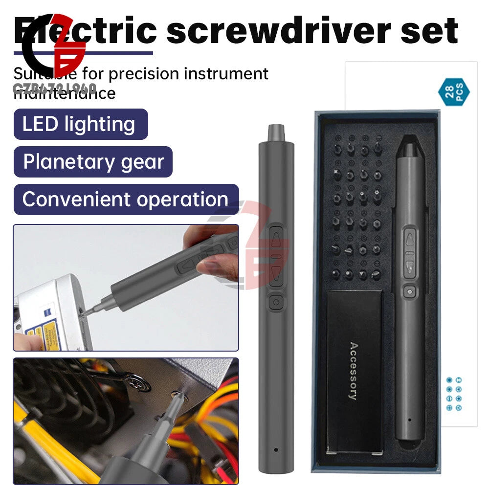 28 IN 1 Precision Electric Screwdriver Set Magnetic Cordless Screwdriver Tool