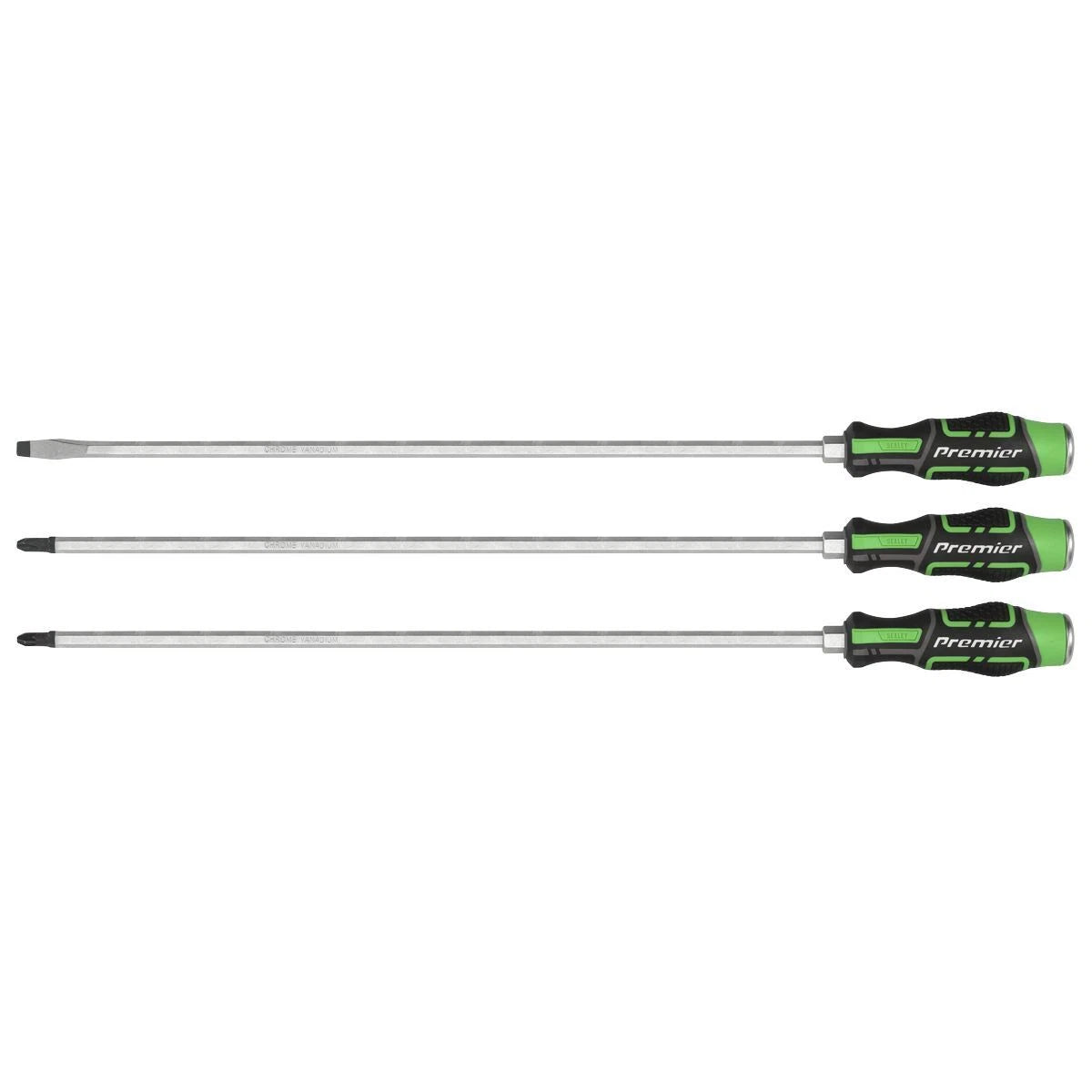 Sealey Extra-Long Hammer Thru Screwdriver Set 3pc Hexagonal Bolster for Wrench