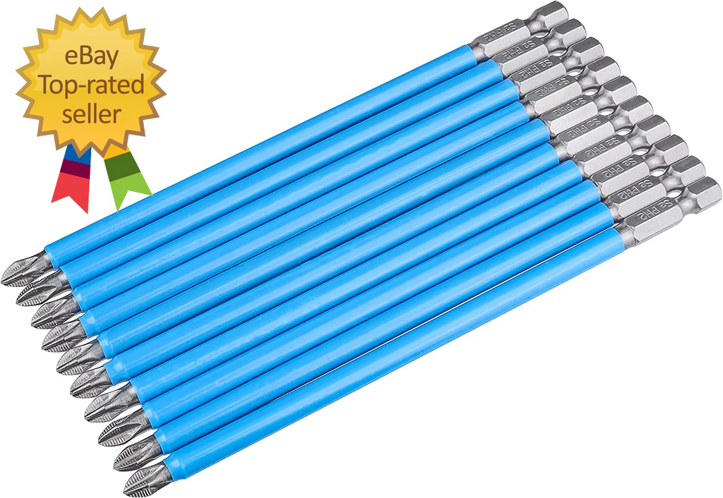 10Pcs 6-Inch Long Phillips Screwdriver Bit Set Magnetic Ph2 Impact Driver