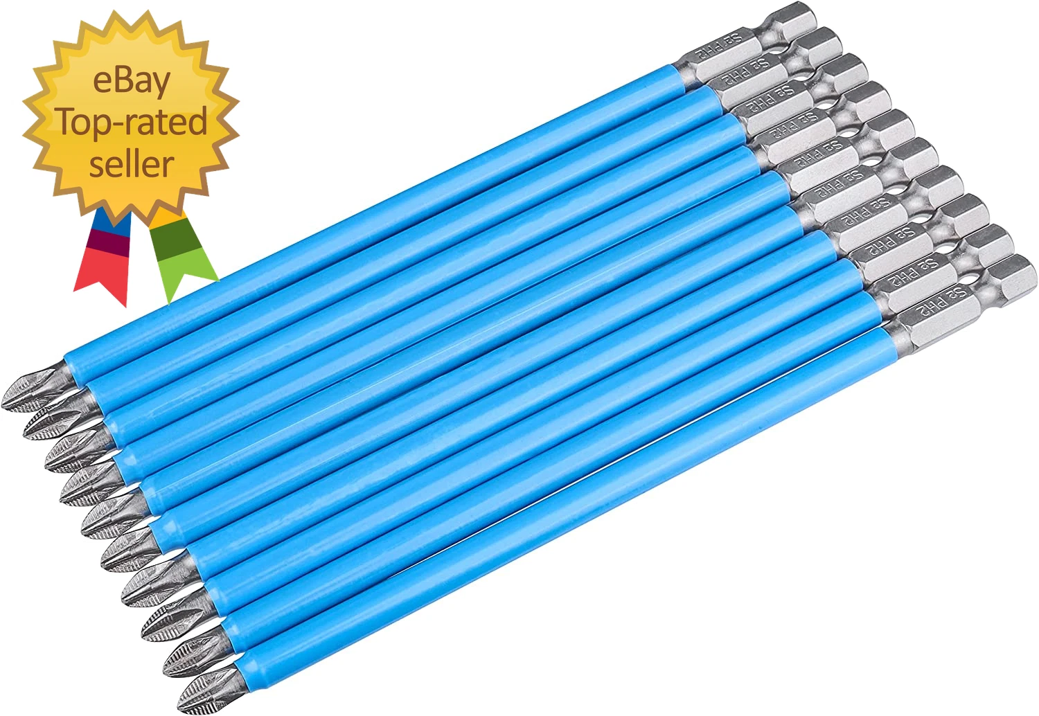 10Pcs 6-Inch Long Phillips Screwdriver Bit Set Magnetic Ph2 Impact Driver