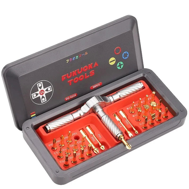 9229 Multi Ratchet Screwdriver Set Plum Hex Phillips Driver Multifunction