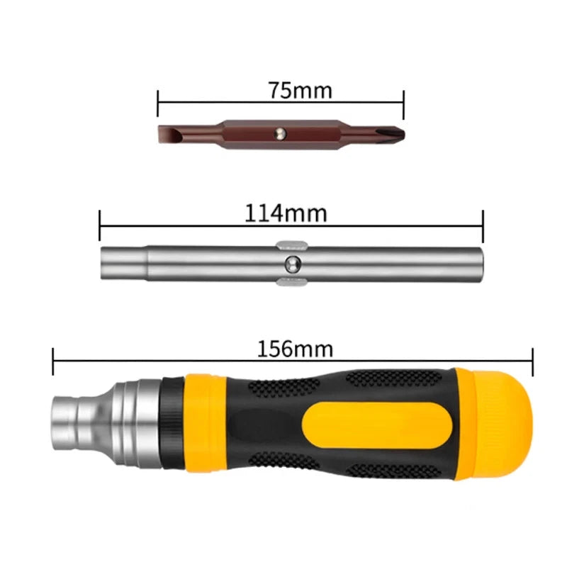 19-in-1 Ratchet Dual-purpose Screwdriver Set Cross Slotted Double-head Manual