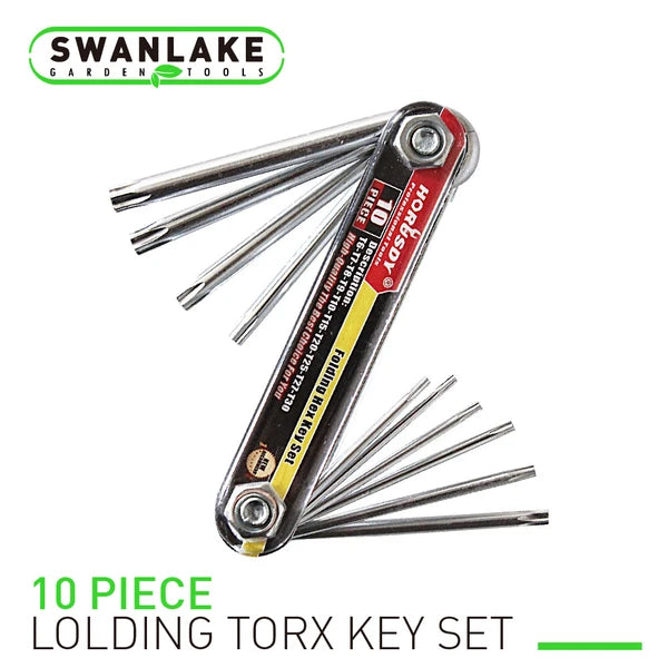10 PC Tamper Proof Star Key Set Folding Locking Torx security screwdriver T6-T30
