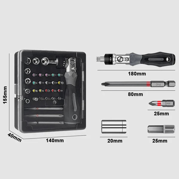 Ratchet Screwdriver Set Computer Repair Tools Box Multidirectional Repair Tools