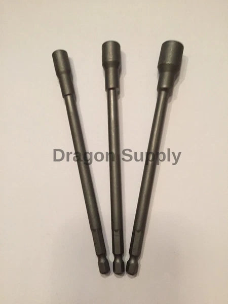 New 3pcs 6" MAGNETIC Nut Driver 1/4, 5/16 &3/8 Set w/ quick release hex shank