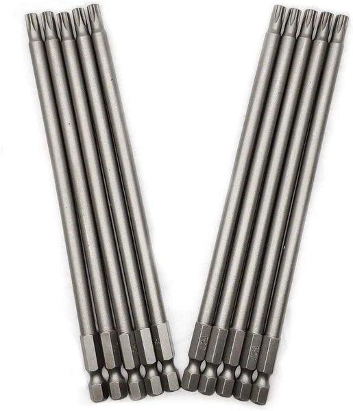 10PCS 6"/150mm T27 Torx Head Screwdriver Bit Set, 1/4 Inch T27, 150mm/6inch