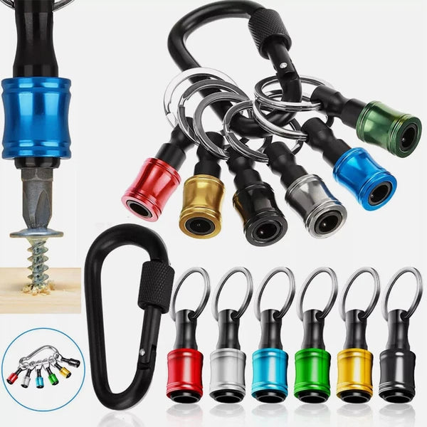 14PCS 1/4" Hex Shank Screwdriver Bit Holder Keychain Extension Bar Quick Release