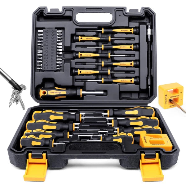 Magnetic Screwdrivers Set & Case Amartisan 43piece Includs Slotted Tools for Men