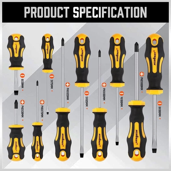 11-Piece Magnetic Screwdriver Set - Corrosion-Resistant with Storage Box