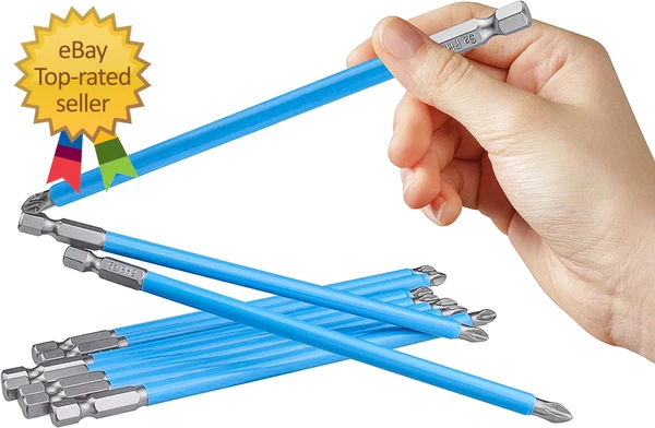 10Pcs 6-Inch Long Phillips Screwdriver Bit Set Magnetic Ph2 Impact Driver
