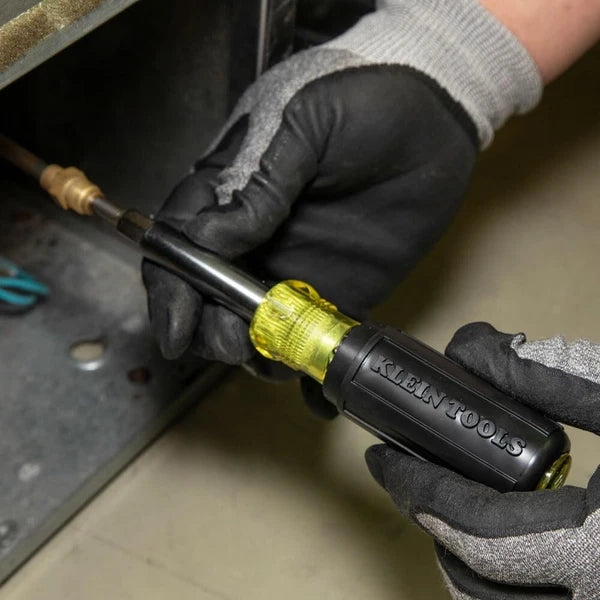 Versatile 11-in-1 Screwdriver/Nut Driver with Schrader Valve Bit—HVAC Essential