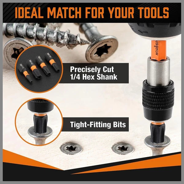 12pc Torx Bit Set Security Tamper Proof T5-T40 Star Bit Set for Impact w Box