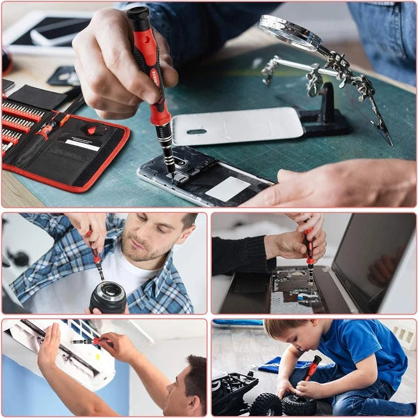 Ergonomic Magnetic Precision Screwdriver Set - 120 Bits for iPhone, Laptops, PS4