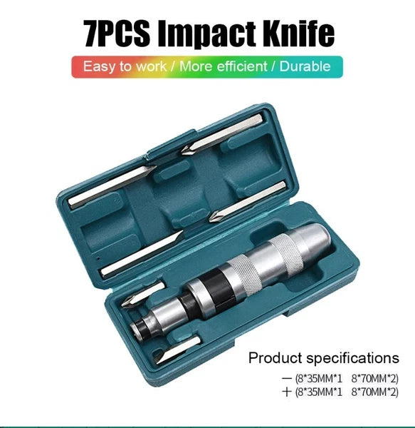7PCS Impact Screwdriver Set Portable Heavy Duty Shock Screw Driver Chisel