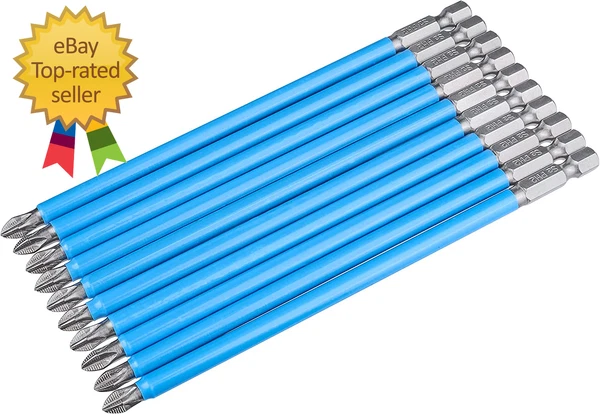 10Pcs 6-Inch Long Phillips Screwdriver Bit Set Magnetic Ph2 Impact Driver