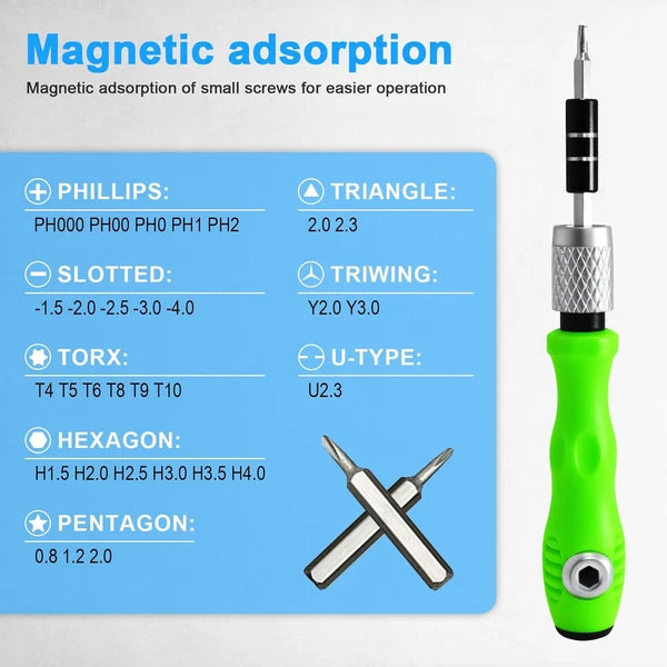 32-in-1 Zoikuloi Precision Screwdriver Set, Magnetic, for Glasses, Watches, Elec