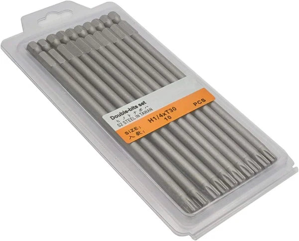 10PCS 6"/150mm T27 Torx Head Screwdriver Bit Set, 1/4 Inch T27, 150mm/6inch