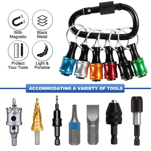 14PCS 1/4" Hex Shank Screwdriver Bit Holder Keychain Extension Bar Quick Release