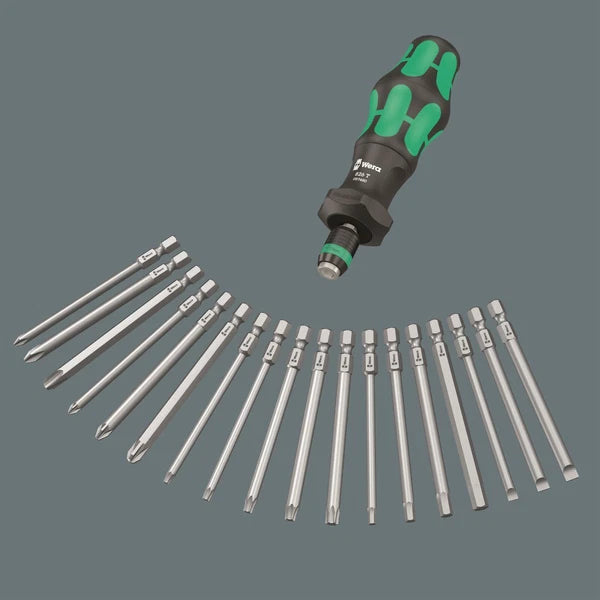 Wera 826 T Kraftform Kompakt Turbo 1 Screwdriver Set 19 Piece SAE 05057483001