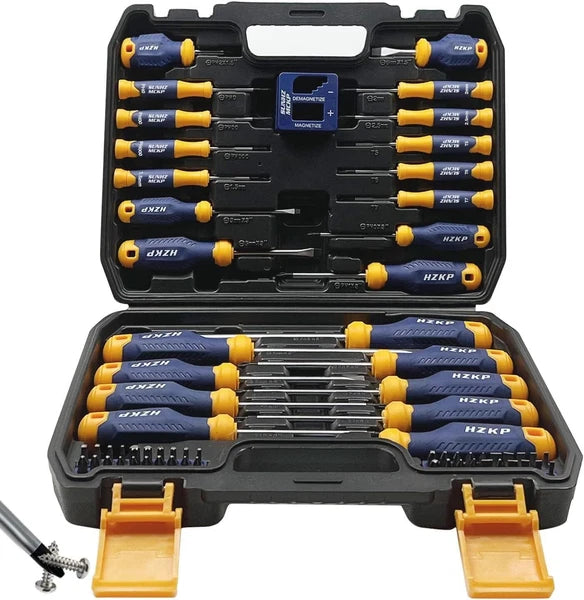 SUNHZMCKP Magnetic Screwdriver Set 66-Piece, S2- Alloy Blue, Yellow