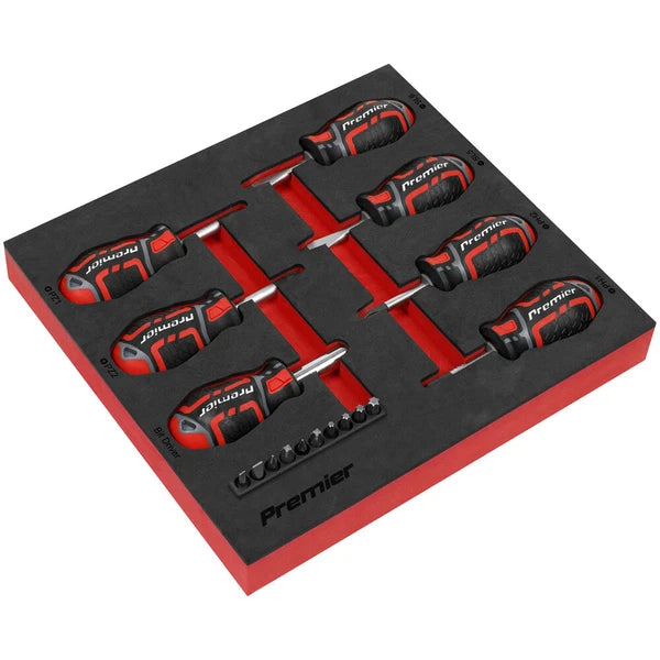 Sealey AK4371 Premier GripMAX Stubby Screwdriver Set 17pc