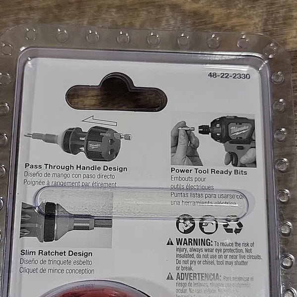 Milwaukee Compact Ratcheting Multi-Bit Driver - Black/Red #48-22-2330