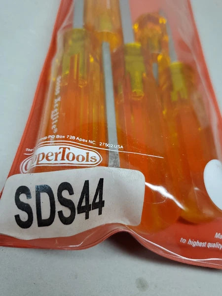 Xcelite SDS44  Square Blade Slotted Regular Screwdriver Set Amber 5 pcs USA MADE