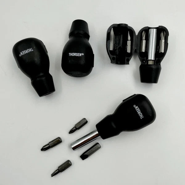 4 PACK Thorsen 6pc Pocket Screwdriver with 4 Interchangeable Bits - NEW