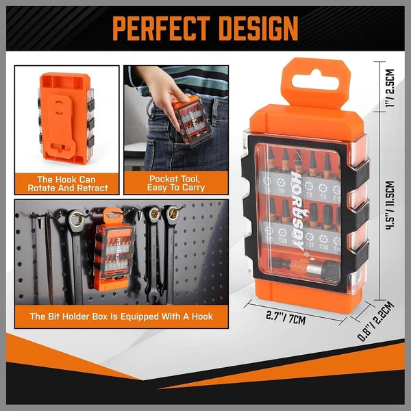 12pc Torx Bit Set Security Tamper Proof T5-T40 Star Bit Set for Impact w Box