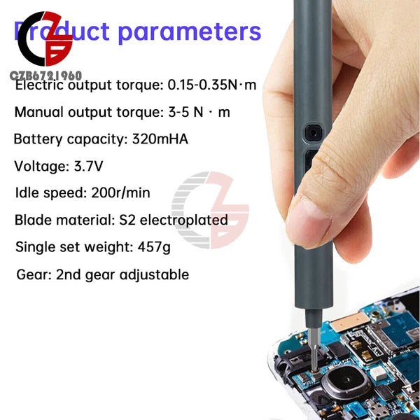 75in1 Mini Electric Screwdriver Magnetic Rechargeable Precision Screwdriver Set