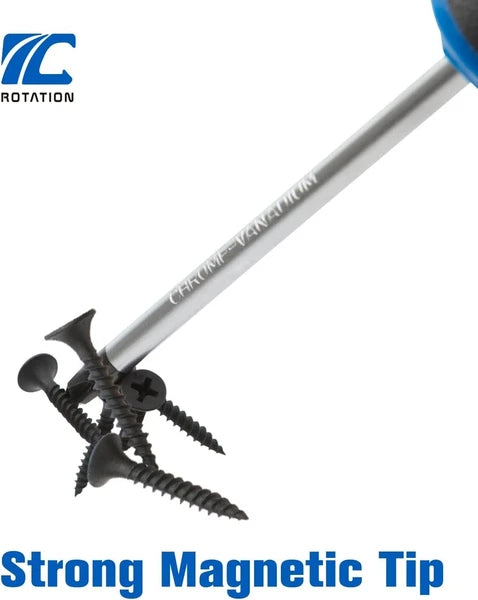 6PCS Magnetic Tip Screwdriver Set, 3 Phillips and 3 Flat, Professional Cushion