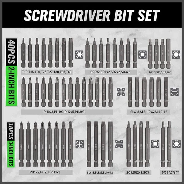 Professional Quality Chrome Vanadium Screwdriver Set - 232 Pieces for Every Task