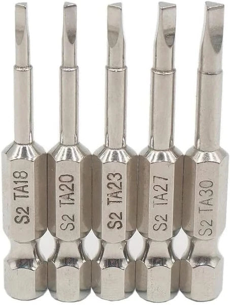 5 Pieces Magnetic Triangle Screwdriver Bits Set, 1/4 Inch Hex 1.8/2.0/2.3/2.7/3.
