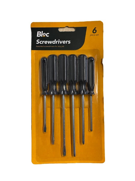6 x Bloc Screwdriver Set Assorted Size Black Repair Desktop PC Laptop Furniture