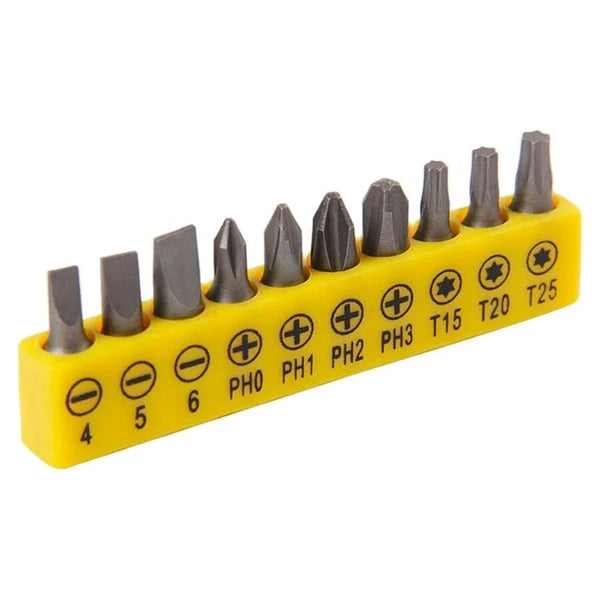 2×Ratcheting Right Angle Screwdriver Hex Drive 90 Degree Offset + 10PCS Bits Set