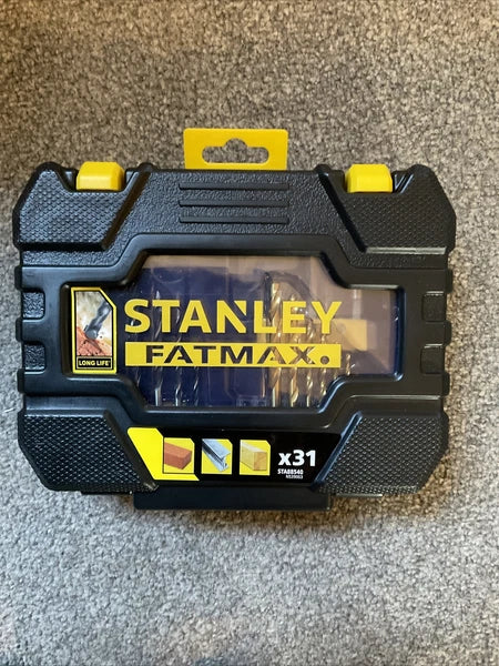 Stanley Fatmax Drill Bit Set & Bit Set Wood Metal Brick 31 Piece + Case STA88540