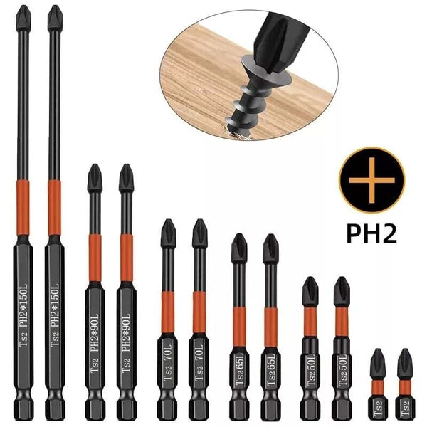 12/24Pcs PH2 Impact Driver Bit Set Magnetic Phillips Screwdriver Drill Bits Tool