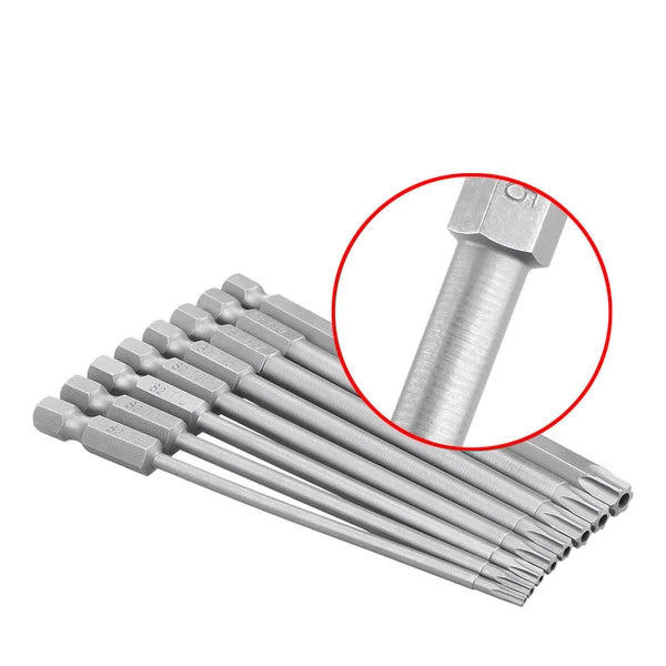 8pcs Torx Screwdriver Bit Set Hex Security Magnetic Head 100MM Extra Long IN USA