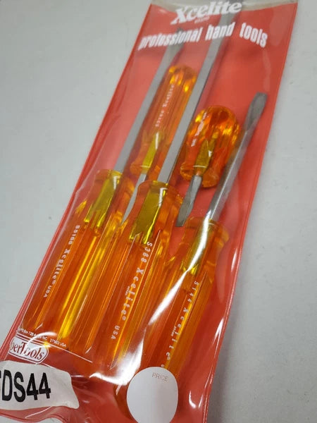 Xcelite SDS44  Square Blade Slotted Regular Screwdriver Set Amber 5 pcs USA MADE