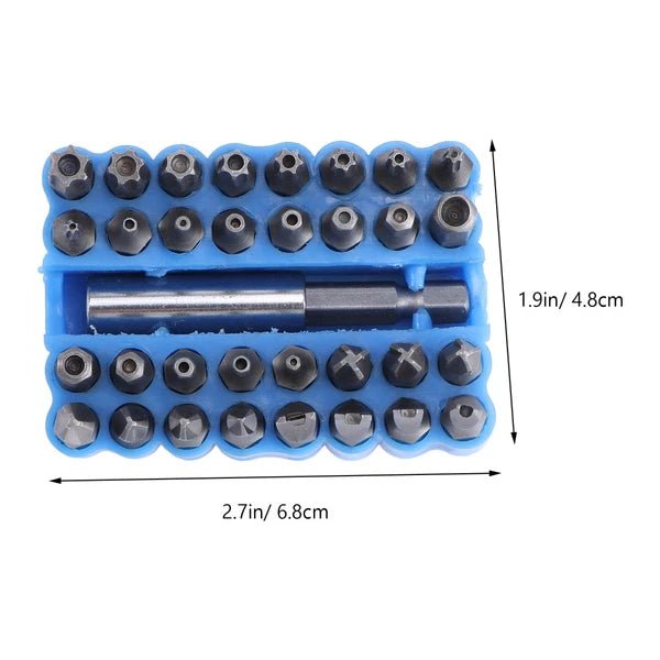 33 Pcs Hexagon Bit Industrial Screwdrivers Hexagonal Security Bits