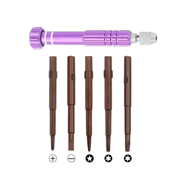 Miniature Precisions Screwdriver Set 5 in 1 Kit for Electronics Watches Glasses