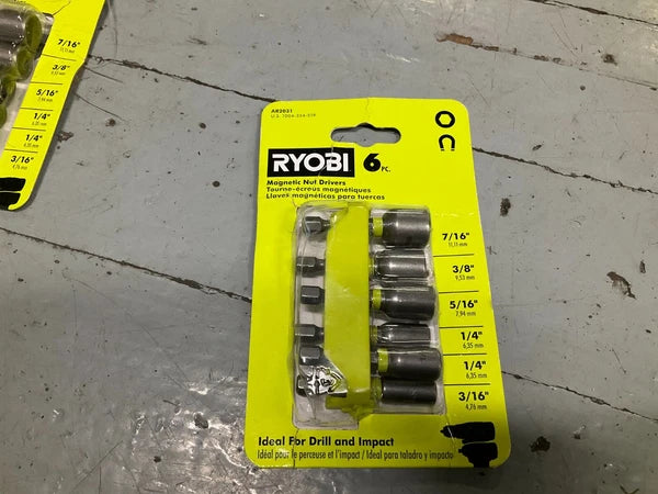 RYOBI Impact Rated Magnetic Nut Driver Set (6-Piece) AR2031