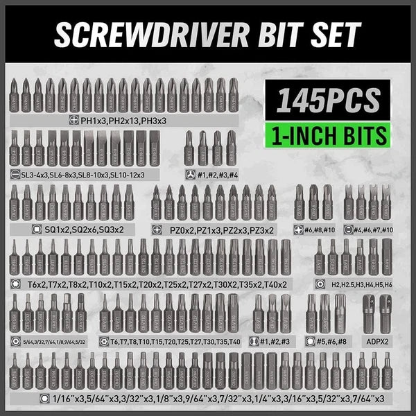 Professional Quality Chrome Vanadium Screwdriver Set - 232 Pieces for Every Task